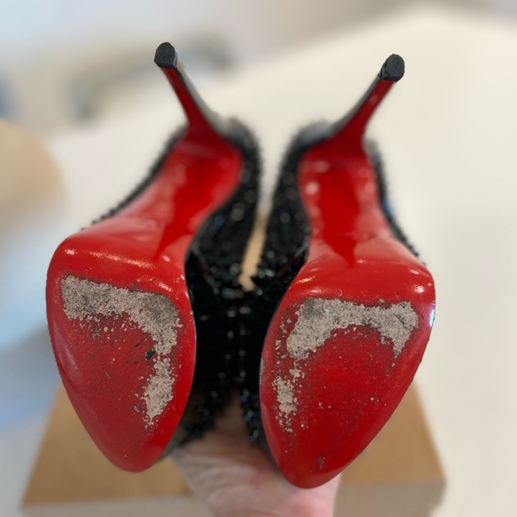 Christian Louboutin LADY PEEP SPIKES 150 PATENT size 7.5 - Picture 4 of 11